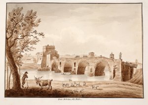 Ponte Milvio, of Ponte Molle, 1833 door Agostino Tofanelli